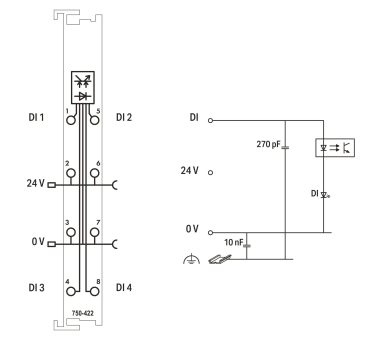 WAGO 750-422 4-Kanal-Digitaleingang,DC 