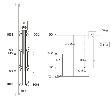 WAGO 750-531 4-Kanal-Digitalausgang,DC 
