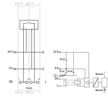 WAGO 750-523 1-Kanal-Relaisausgang,AC 