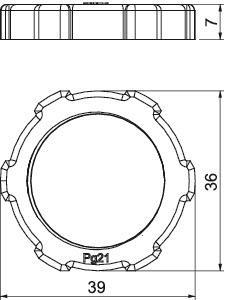 OBO 116 PG21 Gegenmutter PG21 PS 