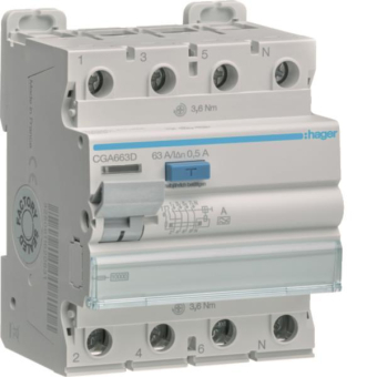 Hager Fi-Schalter 4polig 10kA    CGA663D 