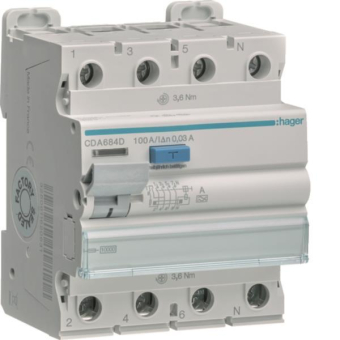 Hager Fi-Schalter 4polig 10kA    CDA684D 