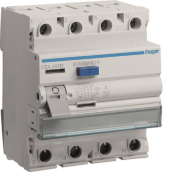 Hager Fi-Schalter 4polig 6kA 63A CEA463D 