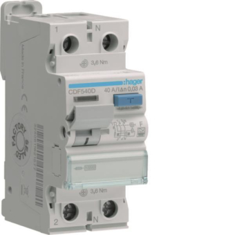 Hager Fi-Schalter 2polig 10kA    CDF540D 