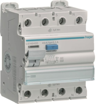 Hager Fi-Schalter 4polig 10kA    CEH640D 