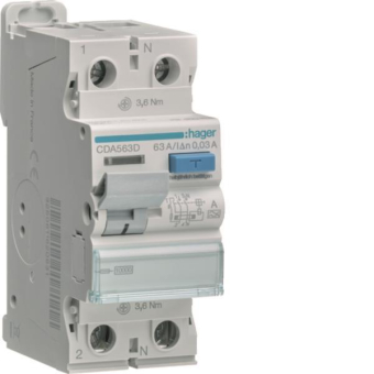 Hager Fi-Schalter 2polig 10kA    CDA563D 