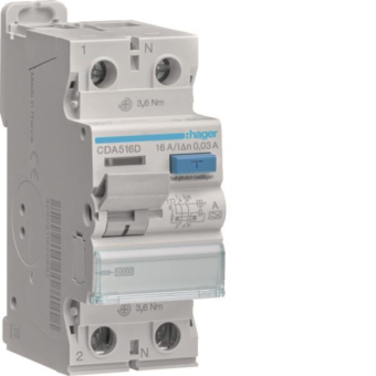Hager Fi-Schalter 2polig 10kA    CDA516D 