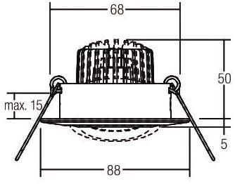 BRUM LED-Einbaustrahler d2w Schwarz BB13 
