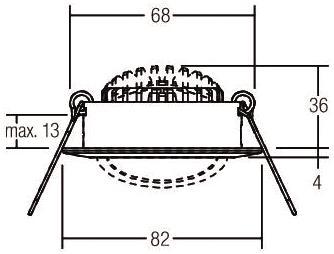 BRUM Einbaustr. rund 6W mattschwarz BB03 