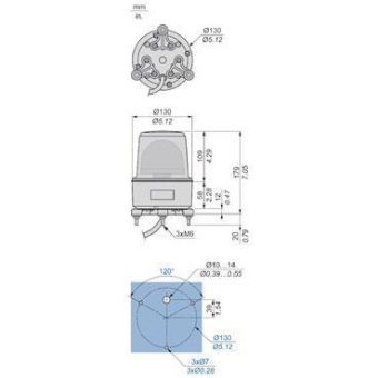 Schneider 130mm-Rotationslicht XVR13M04L 