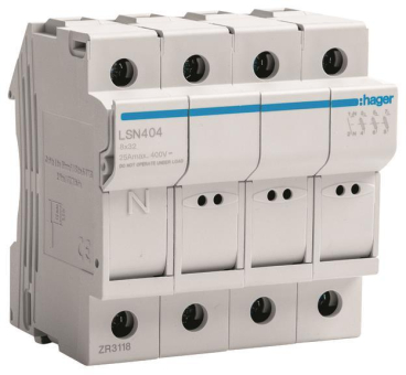 Hager Sicherungselement 3P+N 25A  LSN404 
