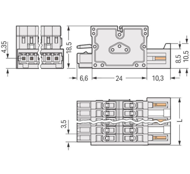 WAGO 734-362 2-Leiter-Kombistecker,100% 