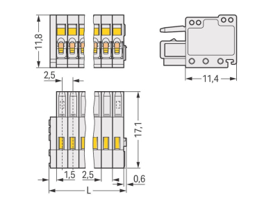 WAGO 733-105 1-Leiter-Federleiste,CAGE 