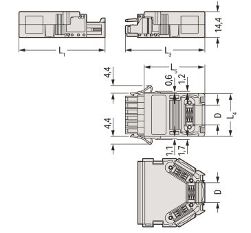 WAGO 734-603 Zugentlastungsgehäuse, 