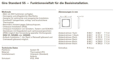 GIRA 021104 Abdeckrahmen 1fach 
