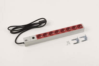 Bachmann 19" 1HE 8xSchuko rot    333.410 
