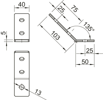 OBO GMS 3 VW 45 FT Verbindungswinkel 45° 