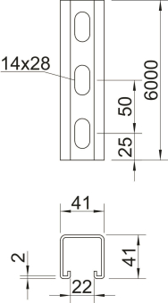 OBO MSL4141P6000FT Profilschiene gelocht 