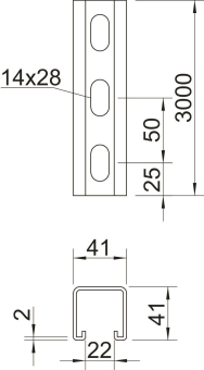 OBO MSL4141P3000A2 Profilschiene gelocht 