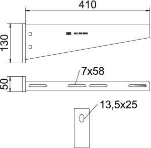 OBO AW 55 41 FT Wand-u.Stielausleger m. 