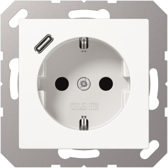 Jung SCHUKOsteckdose m.USB   A1520-18CWW 