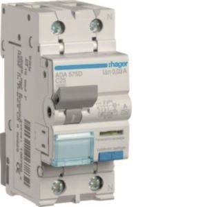 Hager Fi-LS 1P+N 10kA C-25A 30mA ADA575D 