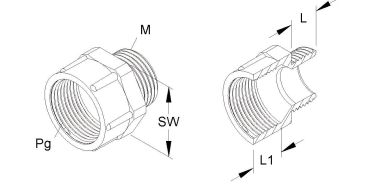 Kleinhuis Adapter M20 außen   1898M20P13 