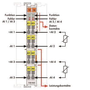 WAGO 750-463 4-Kanal-Analogeingang,Für 