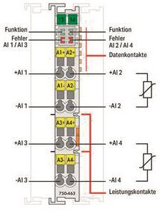 WAGO 750-463 4-Kanal-Analogeingang,Für 