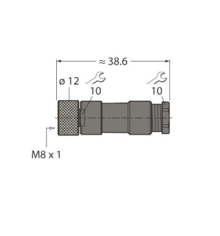 Turck M8 x 1 D 8 mm Rundsteck-   B5131-0 