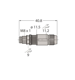 Turck Rundsteckverbinder M8x1  HAS5131-0 