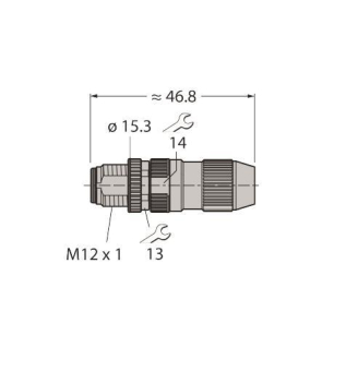 Turck M12 x 1 Rundsteck-       HAS8141-0 