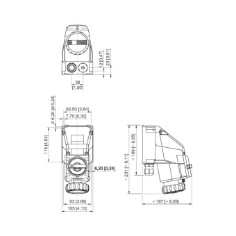 SCHUC Ex-Wandsteckdose 16A IP66 4216/306 