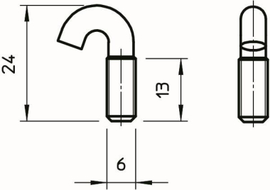OBO HS M6x13 A2 Hakenschraube 