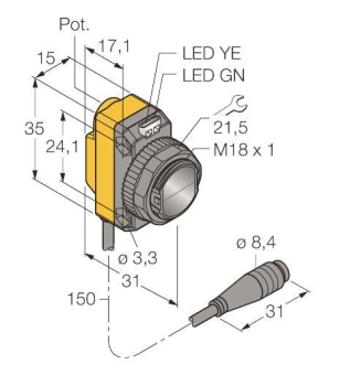 Turck Opto Sensor Laser-     QS18VP6LLPQ 