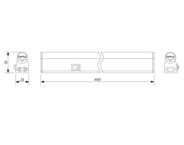 Opple  LED E T5 batten 600 9W S 4000K BL 