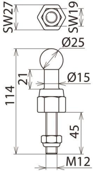 DEHN Kugelfestpunkt gerade m.     755245 