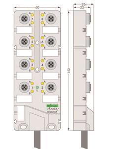 WAGO 757-285/000-010 M12-Sensor-/- 