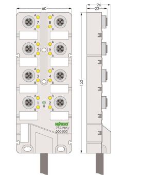 WAGO 757-285/000-010 M12-Sensor-/- 