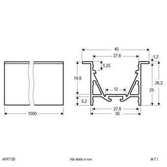 EVN T-Profil, innenliegender     APRT100 
