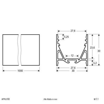 EVN U-Profil, innenliegender     APRU100 