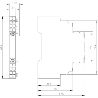 Siemens 3RV29012A Hilfsschalter seitlich 