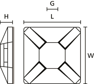 Hellermann MB2A-PA66-WH(100) Klebesockel 