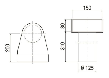 MAICO Winkel             MF-WL125 80/150 