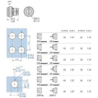 Schneider Drucktaster, Front,   ZB5AH1C0 