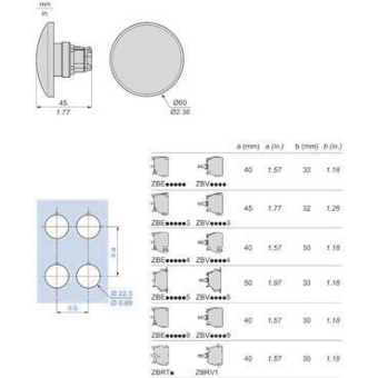 Schneider Pilzdrucktaster 60mm  ZB4BR216 