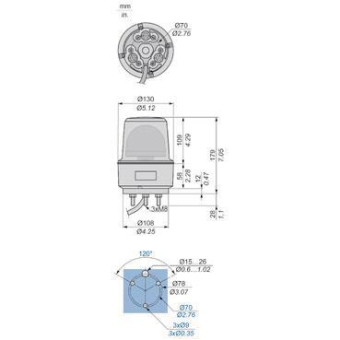 Schneider 130mm-Rotationslicht  XVR13B04 