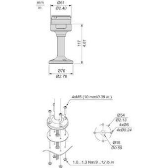 GS Montagefuss mit Alu Rohr 100mm XVUZ02 