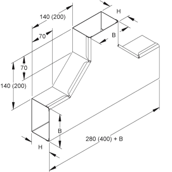 NIED T-Stück mit Deckel       LUTC60.200 