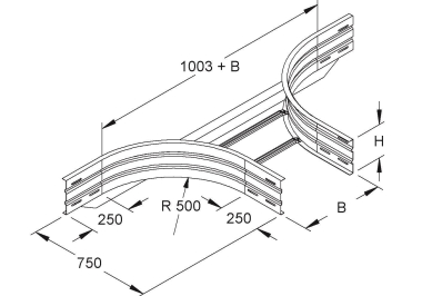 Niedax Anbau-T-Stück     WSTAR 200.300 F 